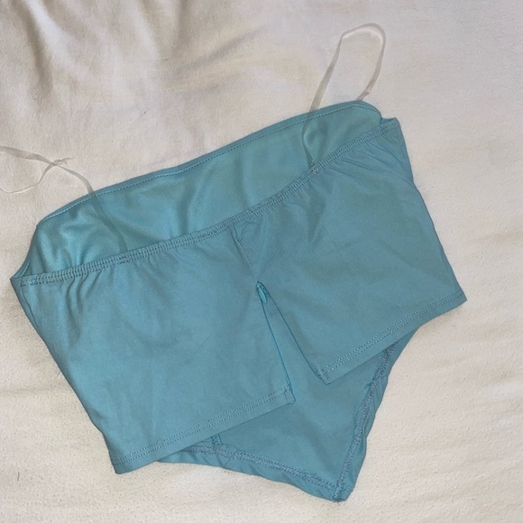 american threads native daughters - strapless light blue brenda crop top - Picture 3 of 4